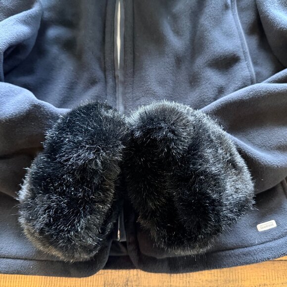 METROPOLIS "ABIGAIL" MICROFLEECE JACKET WITH FAUX FUR COLLAR AND CUFFS ~ NWT - Picture 3 of 8